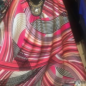 Avenue Black, Pink, and White Dressy Tunic